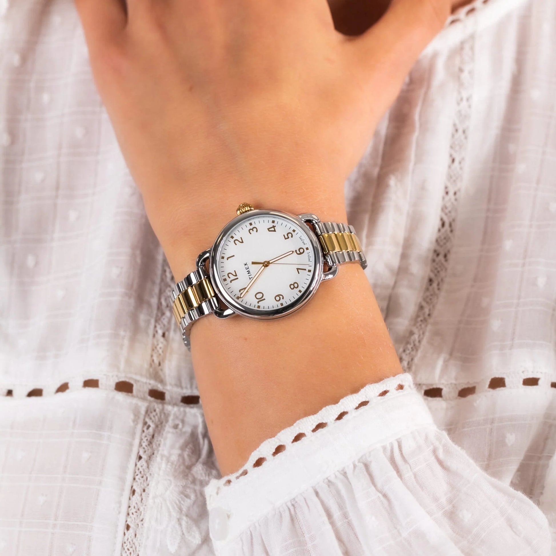 Timex Women's Silver Dial, Stainless Steel Band | TW2U13800-4
