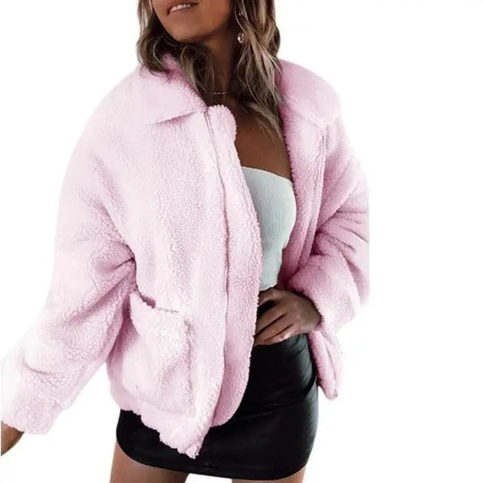 Faux lambswool oversized jacket-12