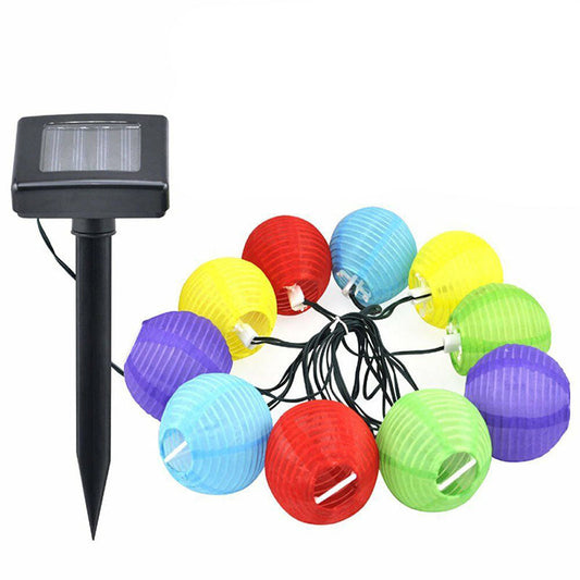 10-piece colorful solar lantern string-0