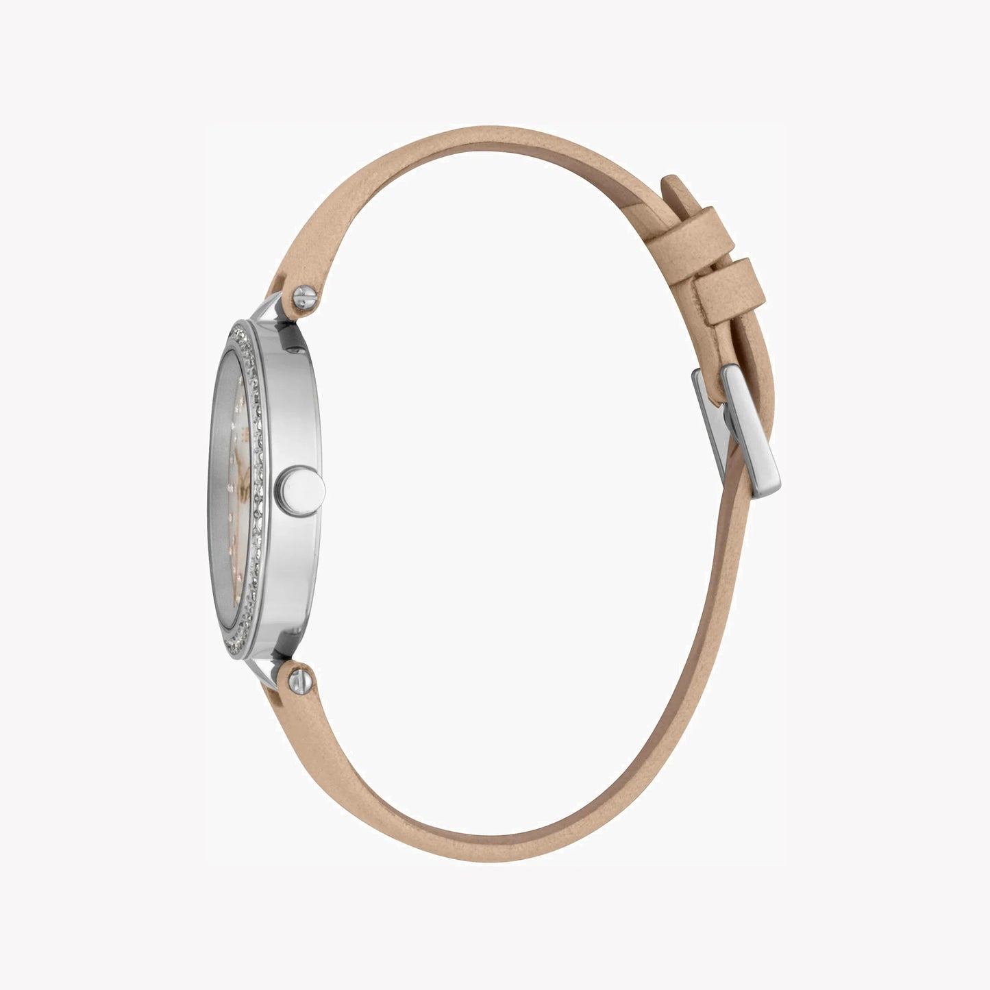 Esprit Women's Beige Leather Watch, White Mother of Pearls | ES1L094M0055-1