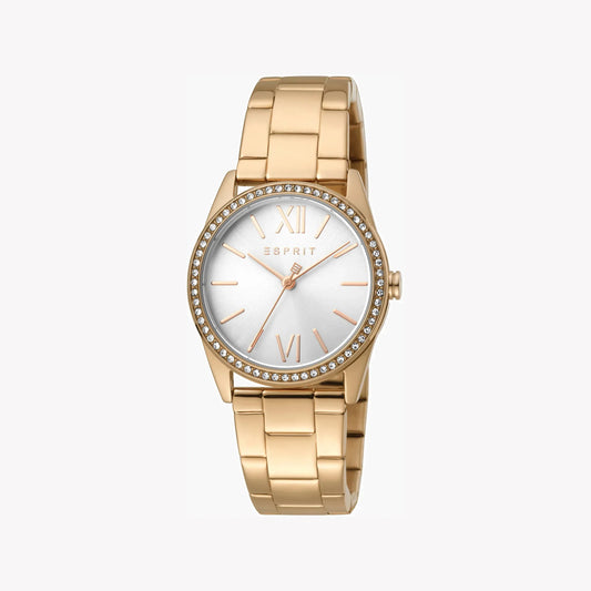 Esprit Women's Rose Gold Stainless Steel Watch, Silver Dial | ES1L189M0015-0