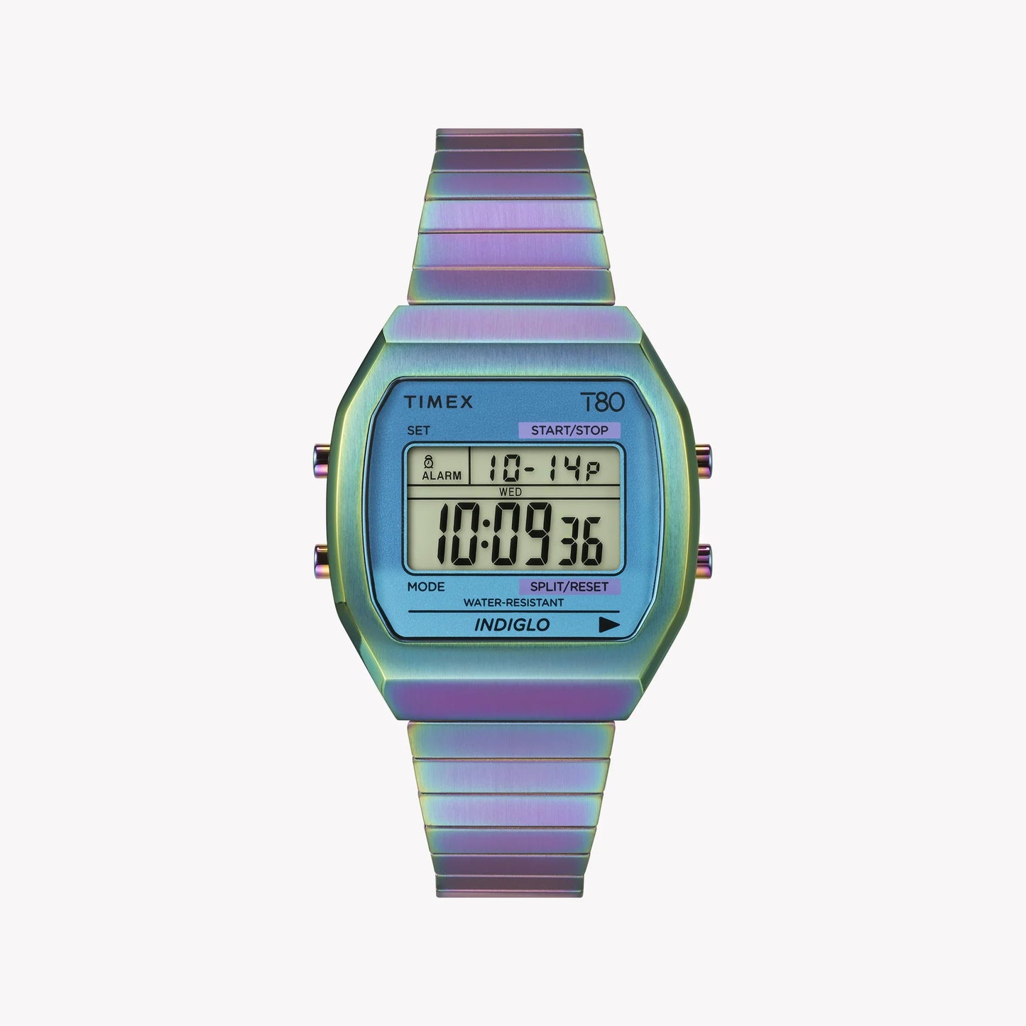 Timex Women's Purple Stainless Steel Watch, Digital Display | T80-0