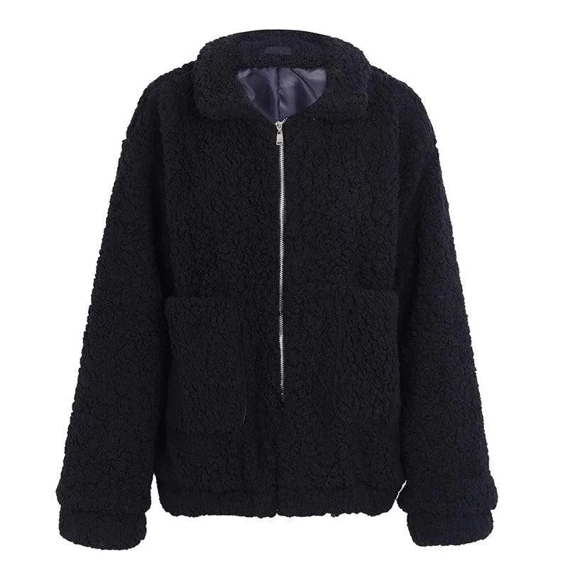 Faux lambswool oversized jacket-5