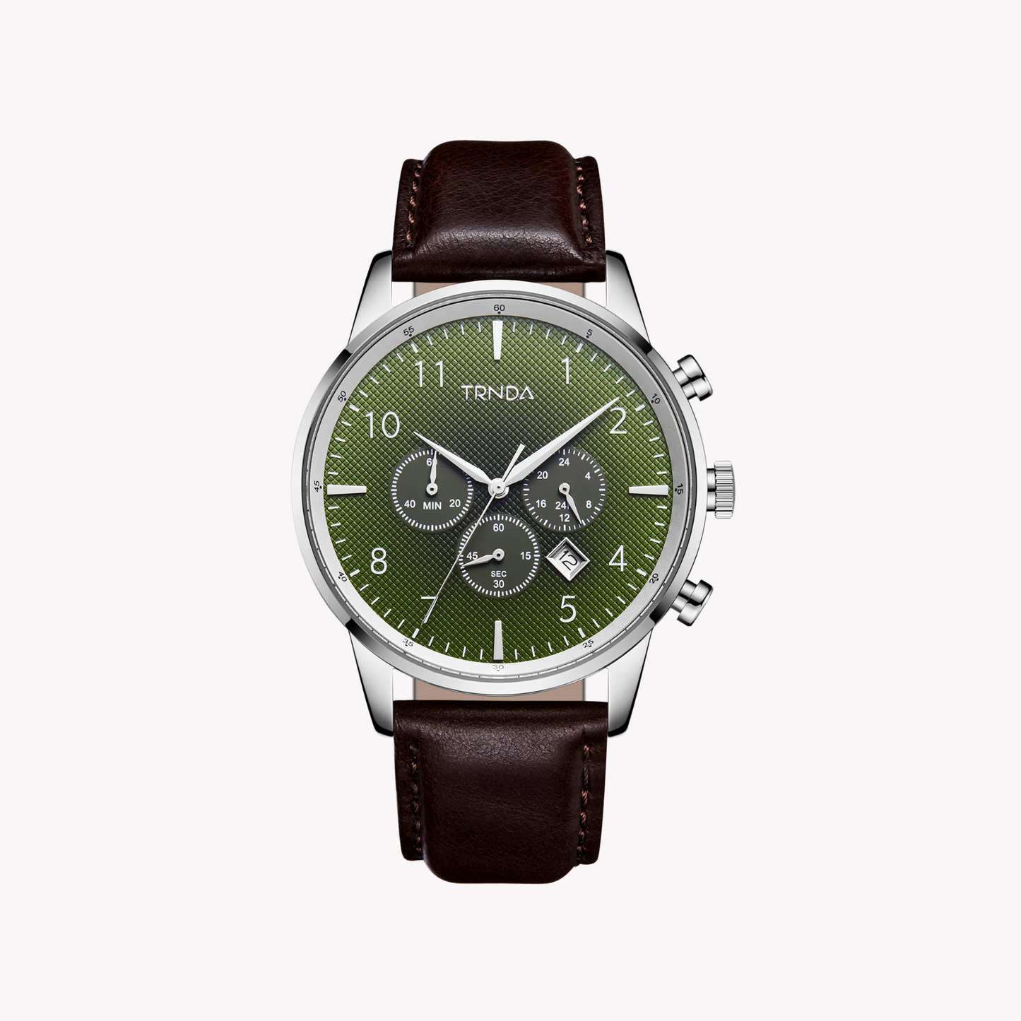 TRNDA Men's Stainless Steel Watch, Seaweed Green Dial | TRN-43MM-0