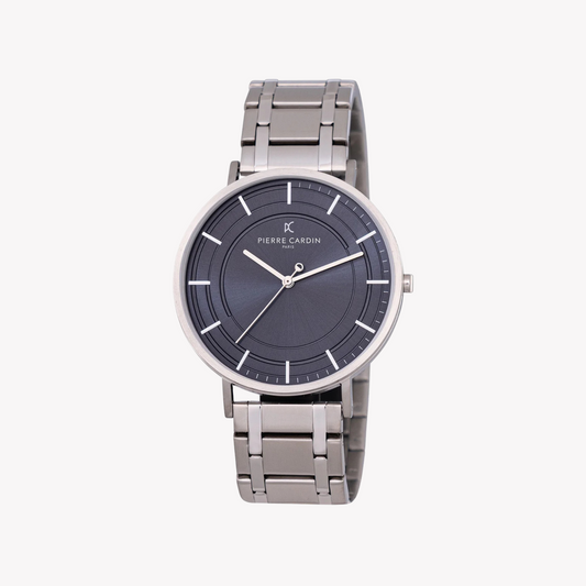 Pierre Cardin Men's Silver Watch, Blue Dial | CBN.3032-0