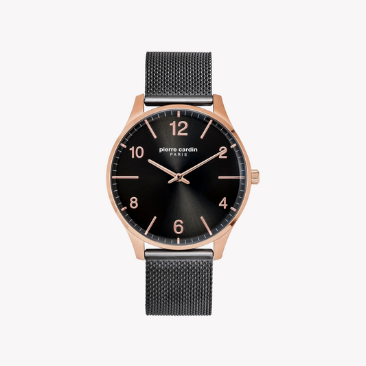Pierre Cardin Men's Black & Rose Gold Watch, Stainless Steel | PC902711F109-0