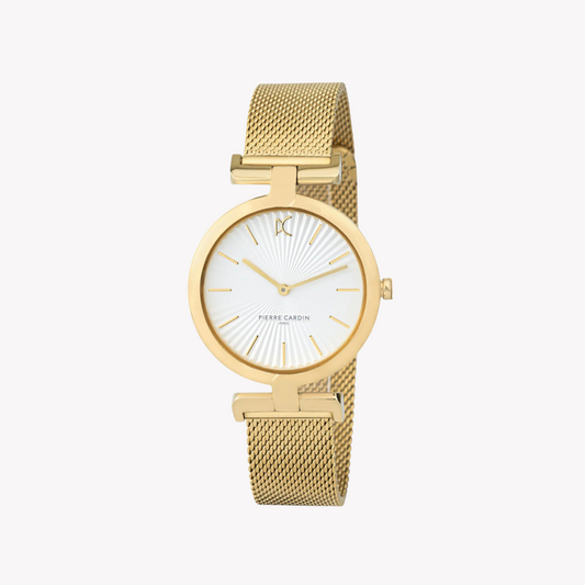 Pierre Cardin Women's Gold Stainless Steel Watch, Silver Dial | CMD.3507-0