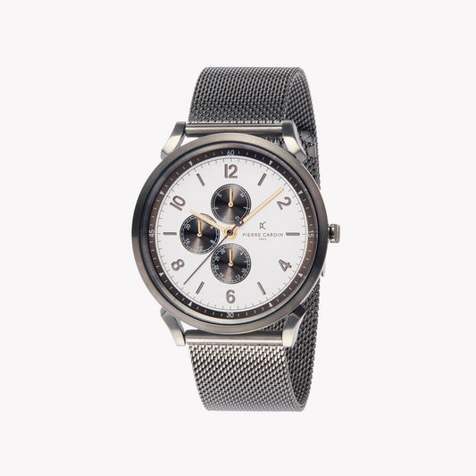 Pierre Cardin Men's Stainless Steel Gray Watch, White Dial | CPI.2033-0