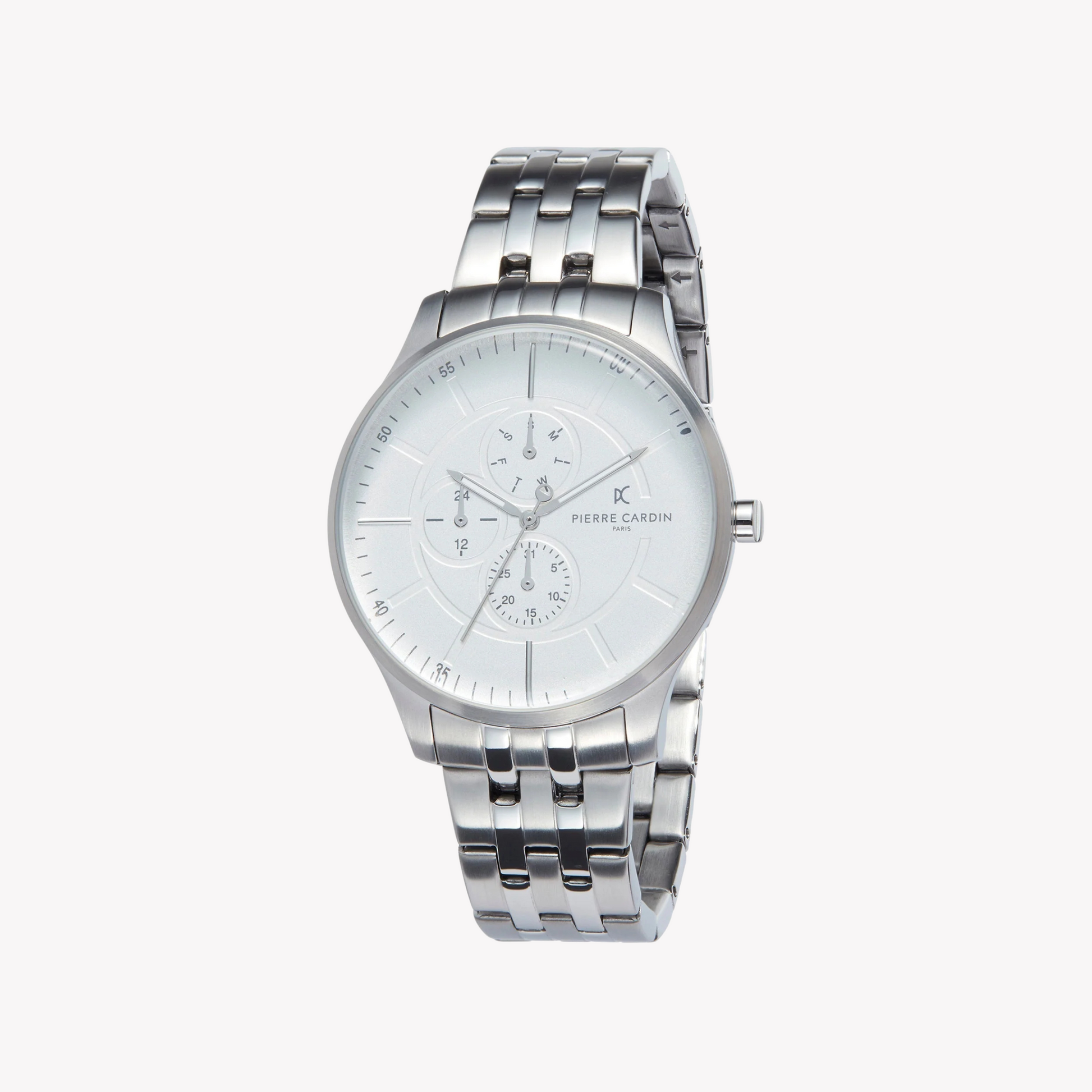 Pierre Cardin Men's Silver Stainless Steel Watch, White Dial | PC902731F104-0