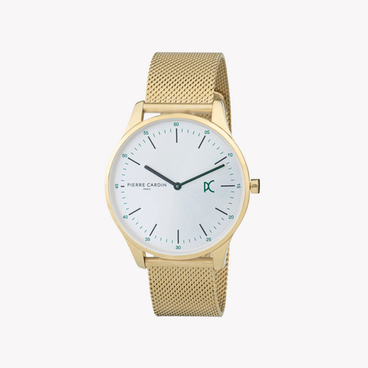 Pierre Cardin Men's Gold Stainless Steel Watch, Silver Dial | CBA.4012-0