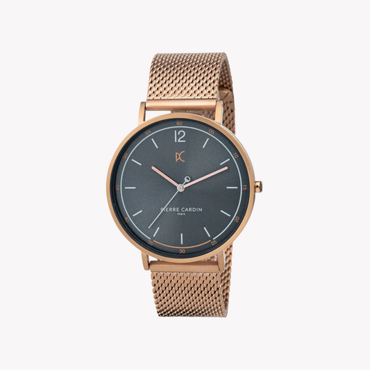 Pierre Cardin Men's Rose Gold Stainless Steel Watch, Gray Dial | CBN.3015-0