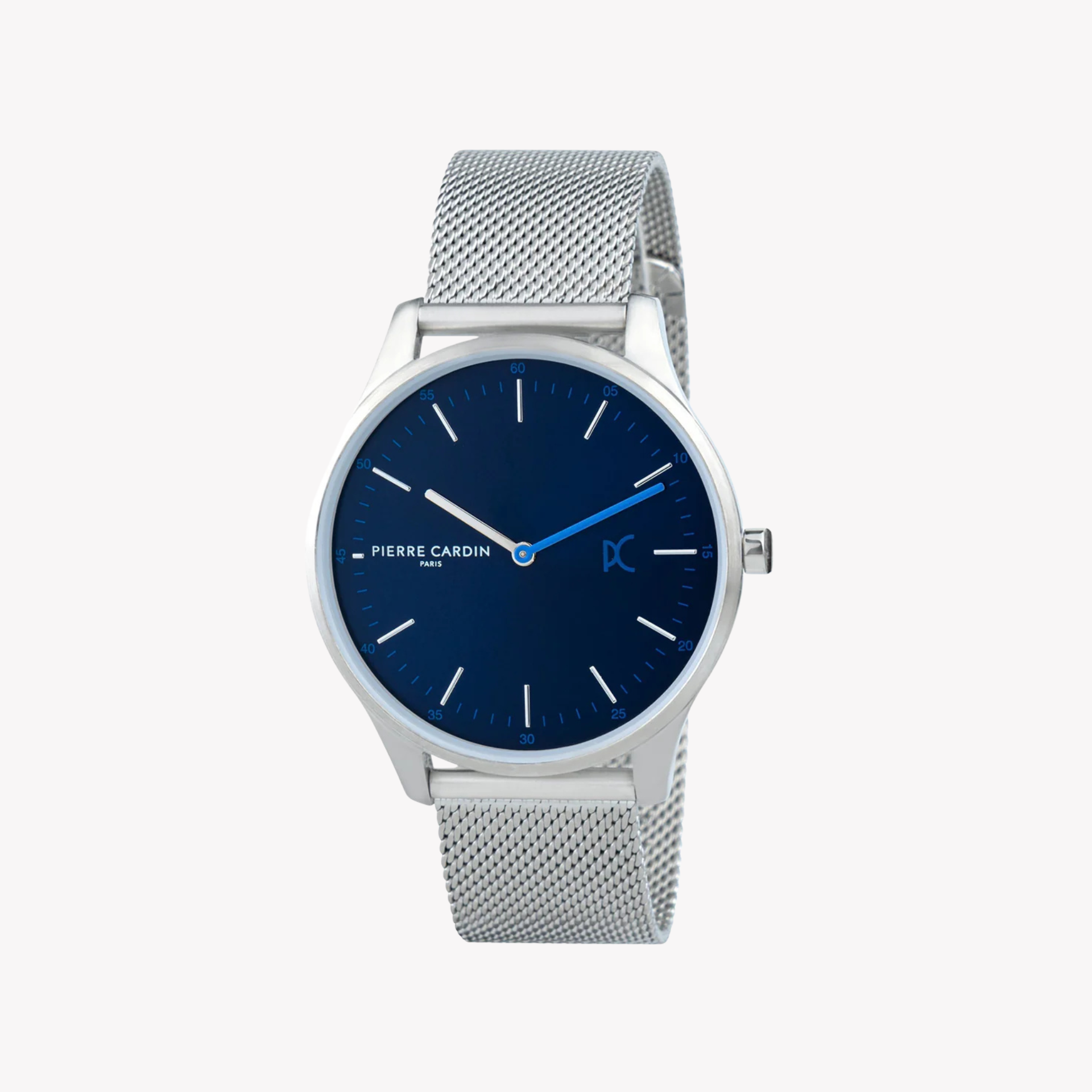 Pierre Cardin Men's Silver Stainless Steel Watch, Blue Dial | CBA.4004-0
