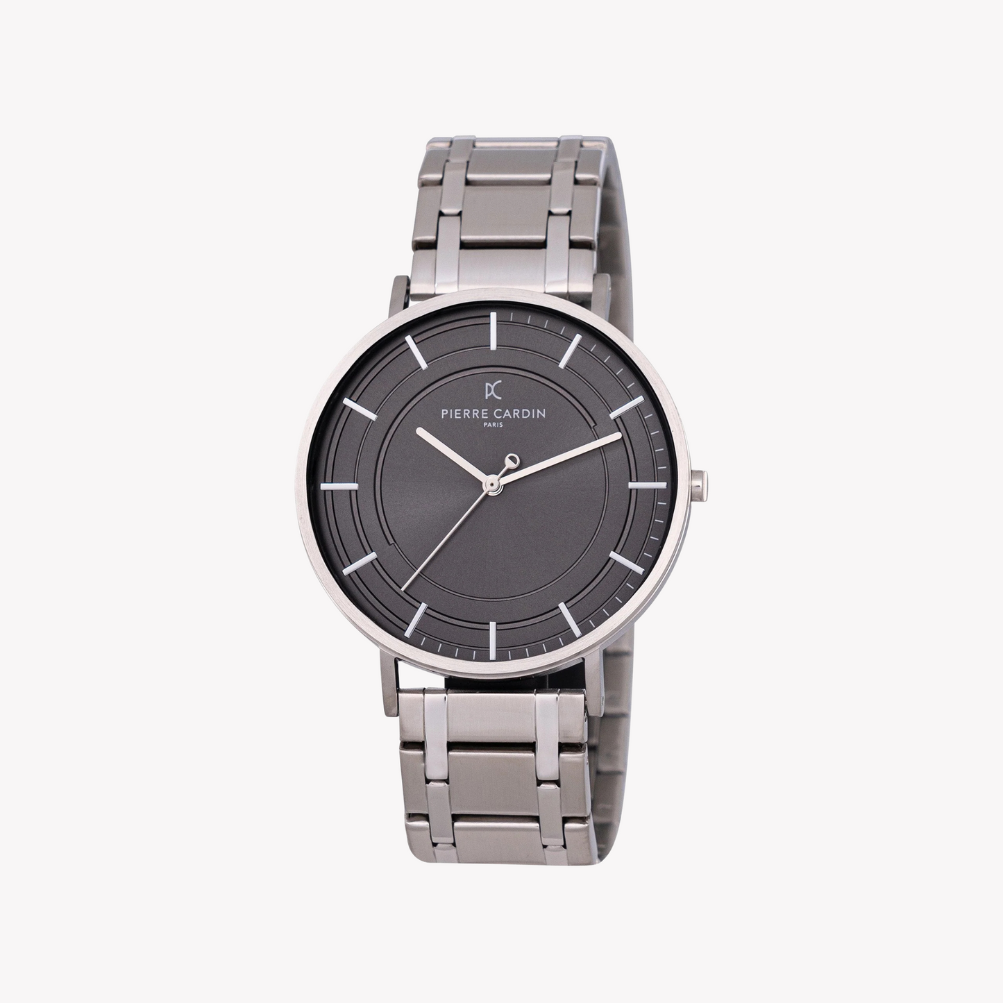 Pierre Cardin Men's Silver Metal Watch, Black Dial | CBN.3033-0