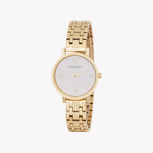 Pierre Cardin Women's Gold Watch, White Mother of Pearls | CCM.0527-0