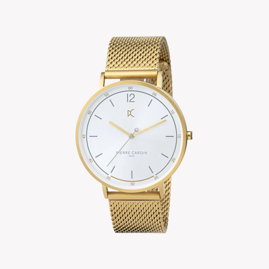 Pierre Cardin Men's Gold Stainless Steel Watch, Silver Dial | CBN.3014-0