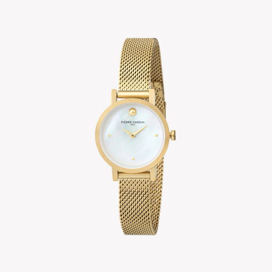 Pierre Cardin Women's Gold Stainless Steel Watch, White Dial | CCM.0523-0