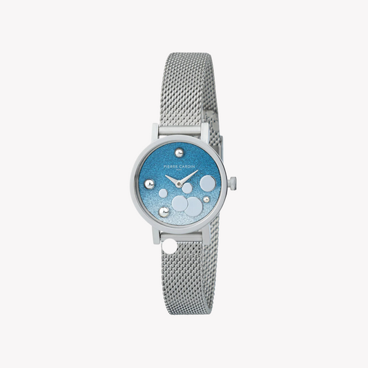 Pierre Cardin Women's Silver & Blue Watch, Stainless Steel | CCM.0512-0