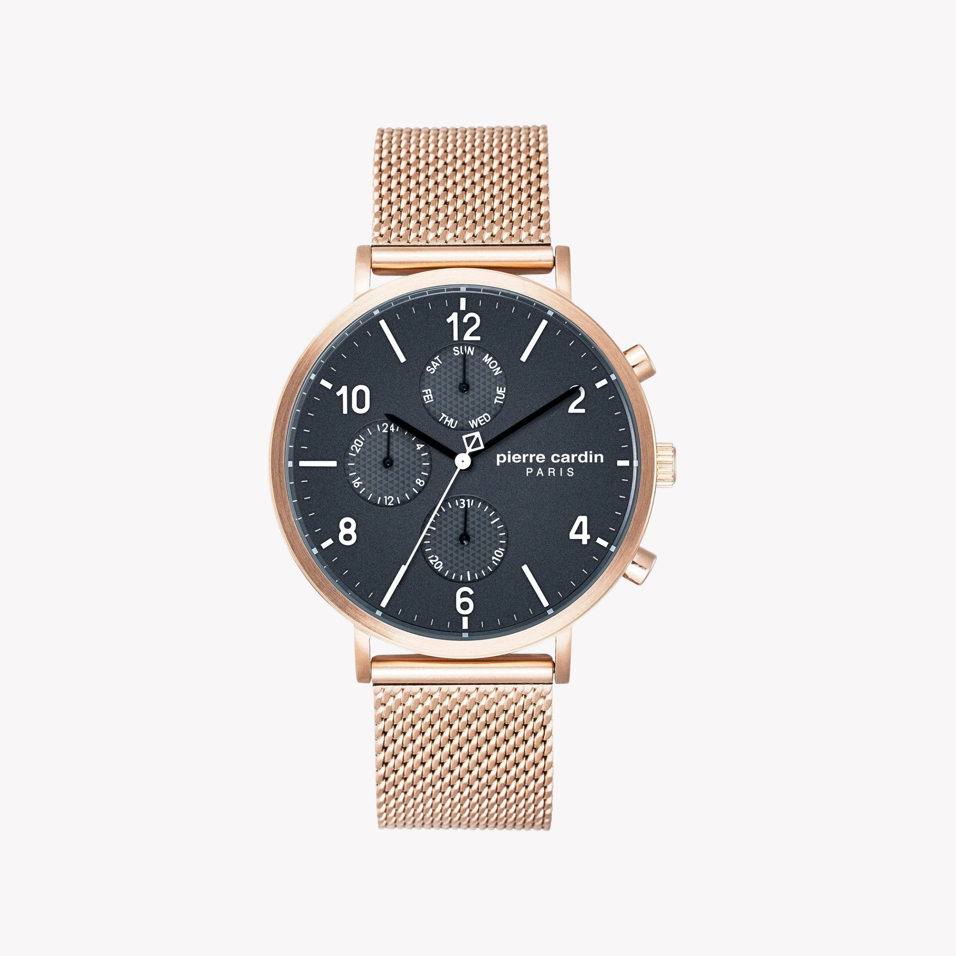 Pierre Cardin Men's Rose Gold Watch, Black Dial | PC902641F18-0