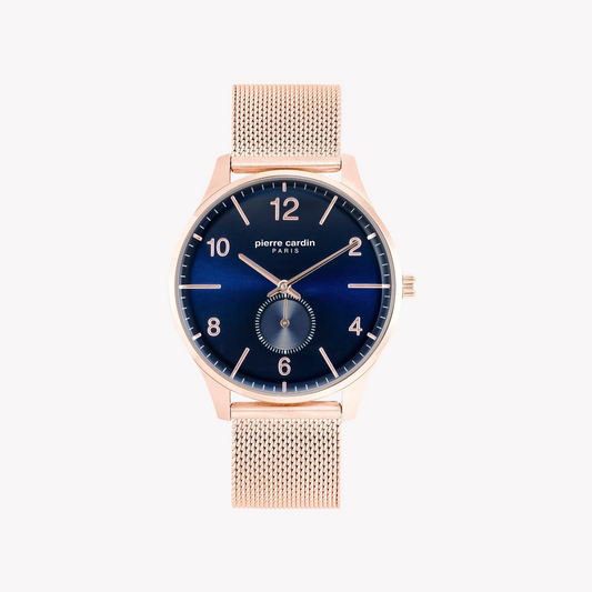 Pierre Cardin Men's Rose Gold Watch, Blue Dial | PC902671F116-0