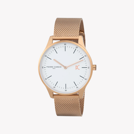 Pierre Cardin Men's Rose Gold Watch, Silver Dial | CBA.4013-0