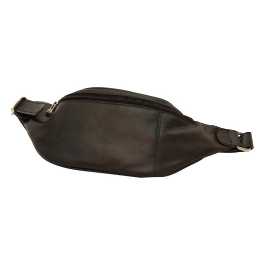 Full grain Italian calf skin leather belt pack  - Black-0