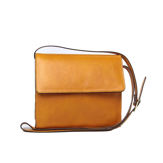 Calfskin shoulder bag-Yellow Ochre-0