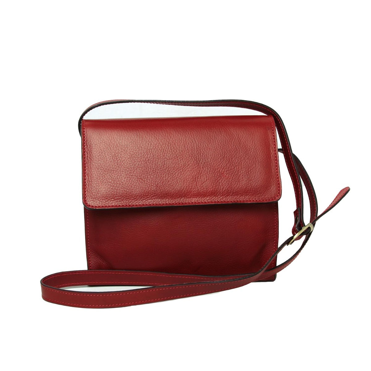 Full grain calfskin shoulder bag-Red-0