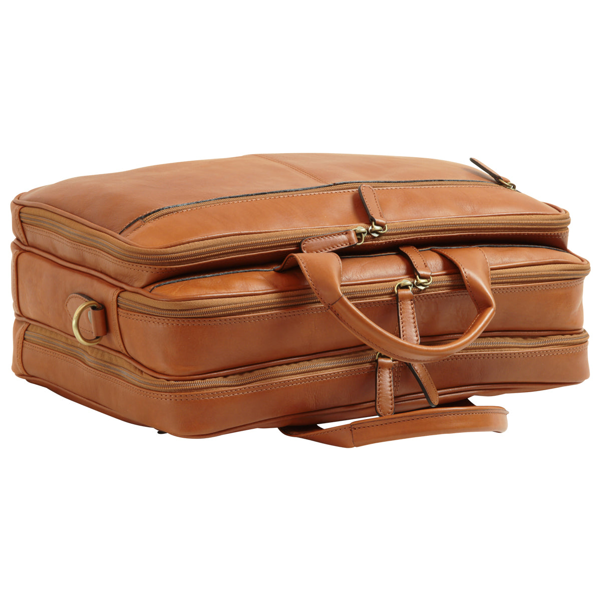 Italian Leather Briefcase - Brown Colonial-1