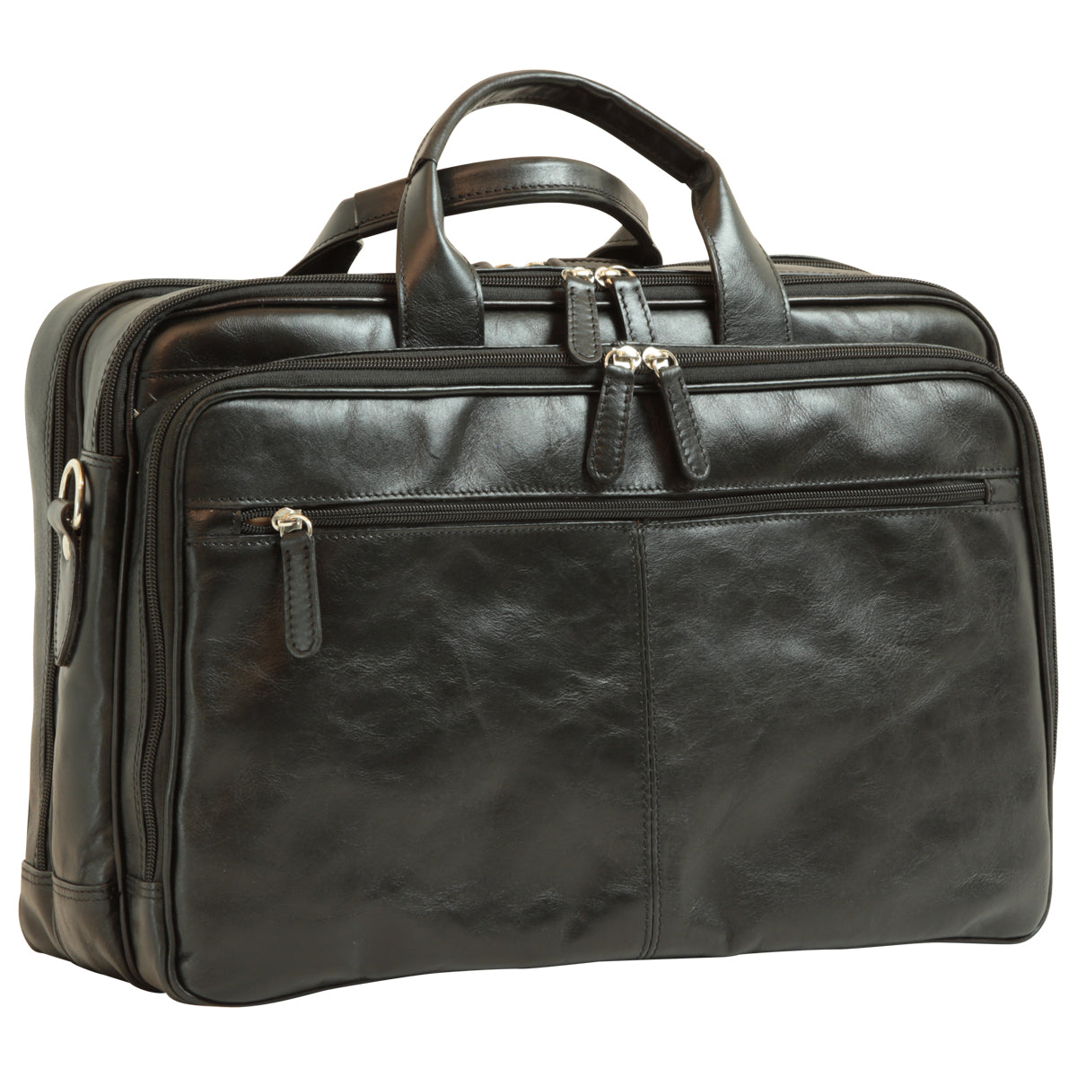 Italian Leather Briefcase - Black-0
