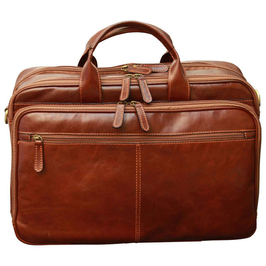 Italian Leather Briefcase - Brown-0
