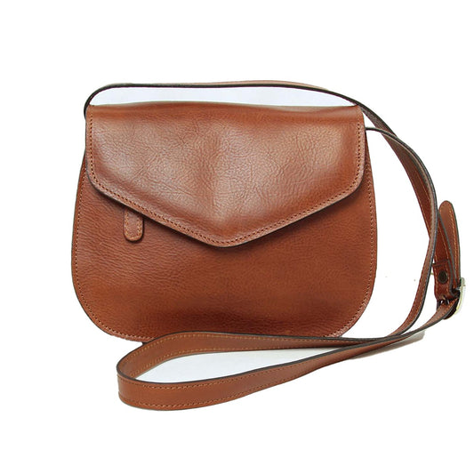Full grain calfskin shoulder bag-Teak-0