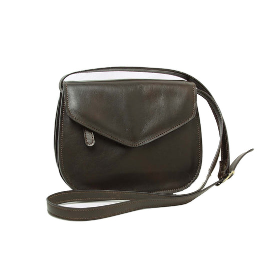 Full grain calfskin shoulder bag-Dark Brown-0