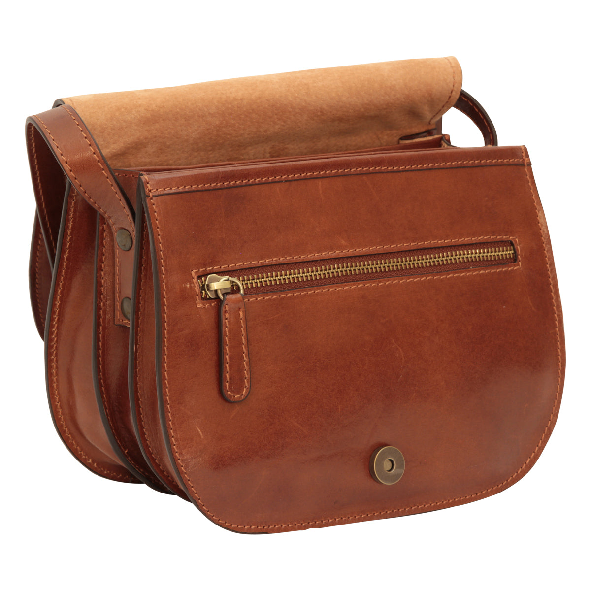 Full grain calfskin shoulder bag - brown-1
