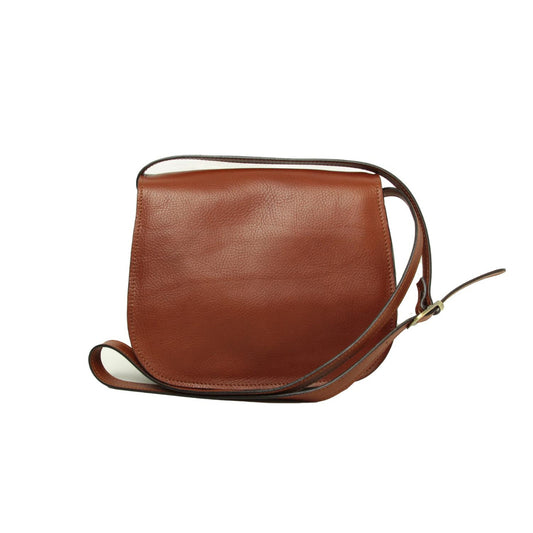 Women's shoulder bag in full grain calfskin-Teak-0