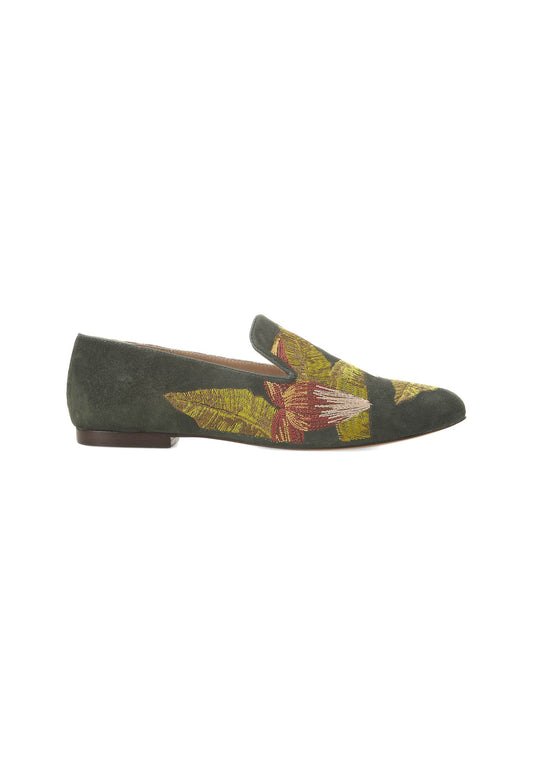 Mangará Suede Women's Loafers - Handmade Embroidery-0