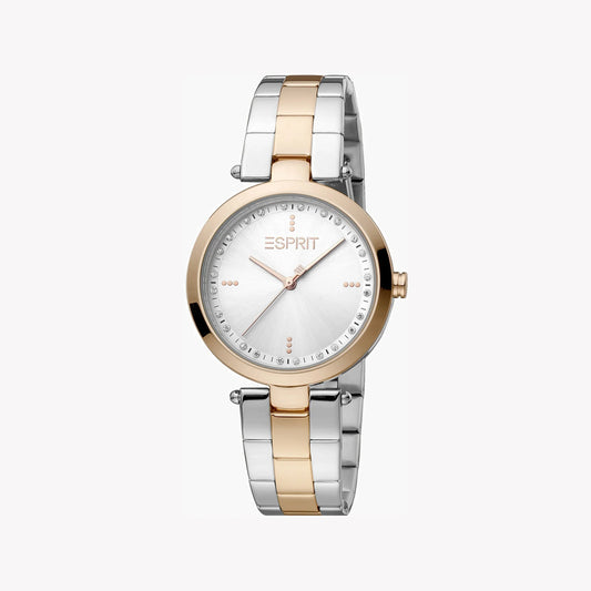 Esprit Women's Silver & Rose Gold Watch, Silver Dial | ES1L183M0085-0