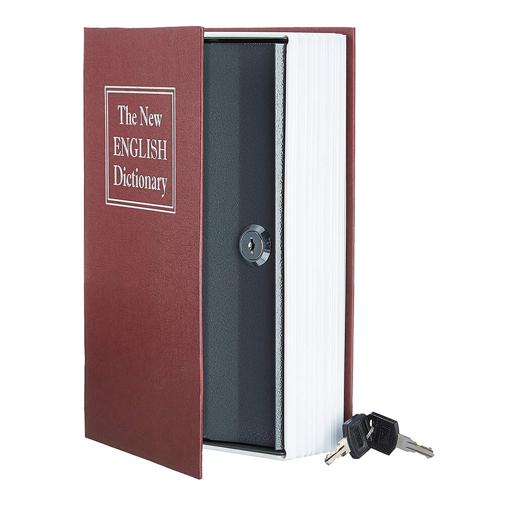 Book-shaped security box-burgundy-1