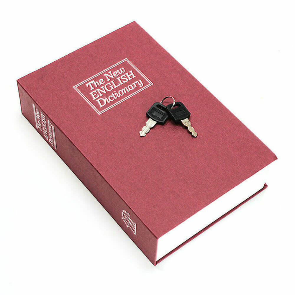 Book-shaped security box-burgundy-2