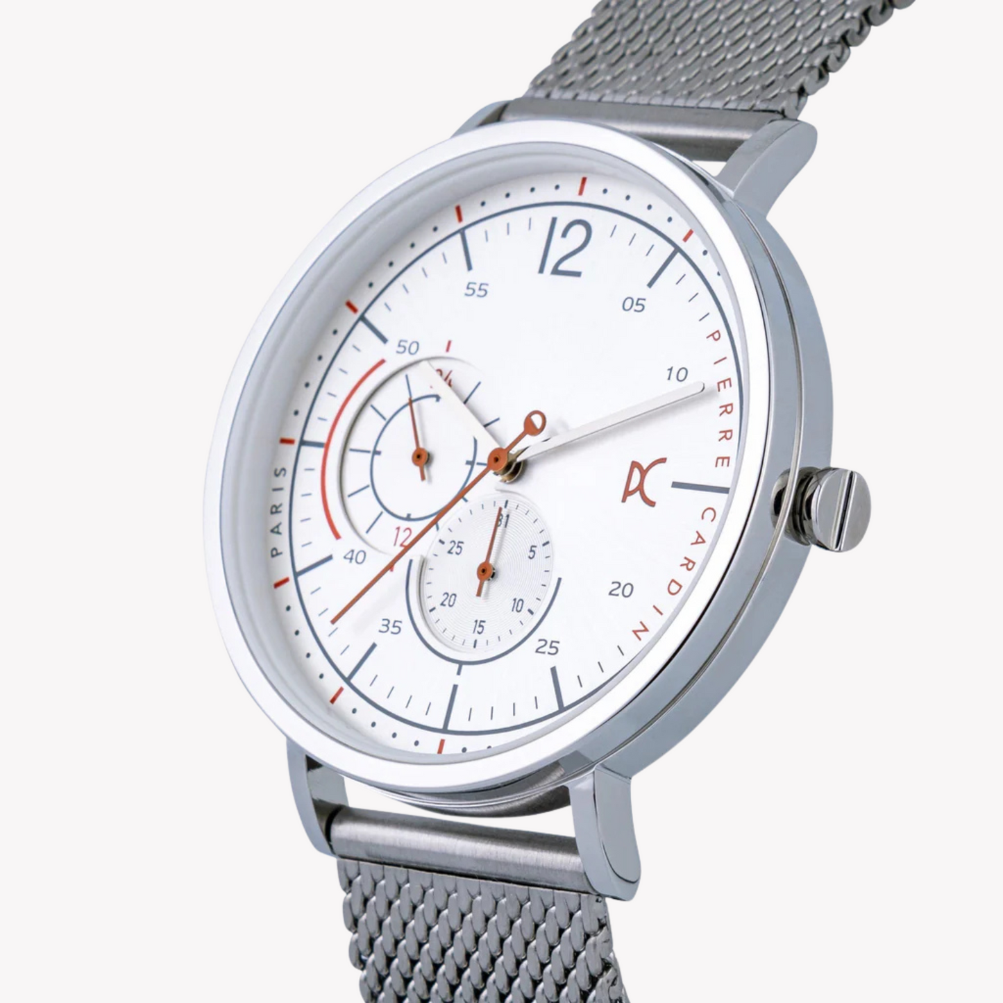 Pierre Cardin Men's Silver Stainless Steel Watch, Silver Dial | CBN.3021-1