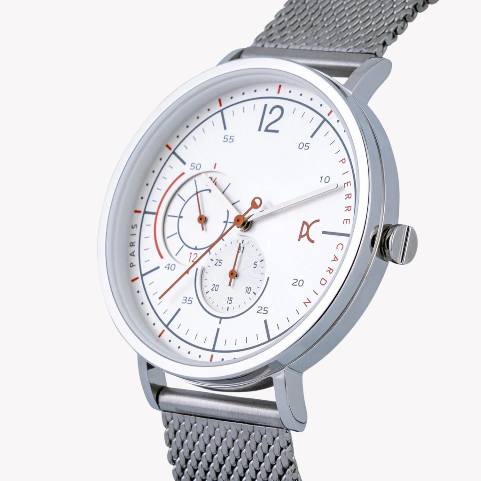 Pierre Cardin Men's Silver Stainless Steel Watch, Silver Dial | CBN.3021-1