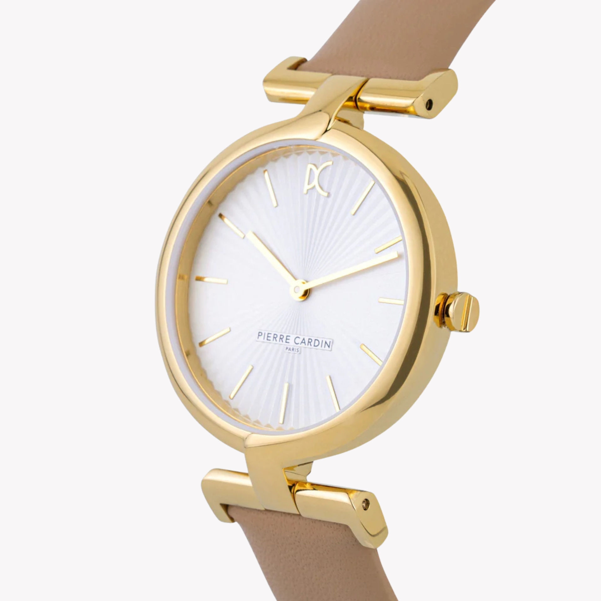 Pierre Cardin Women's Beige Leather Watch, Silver Dial | CMD.3503-1