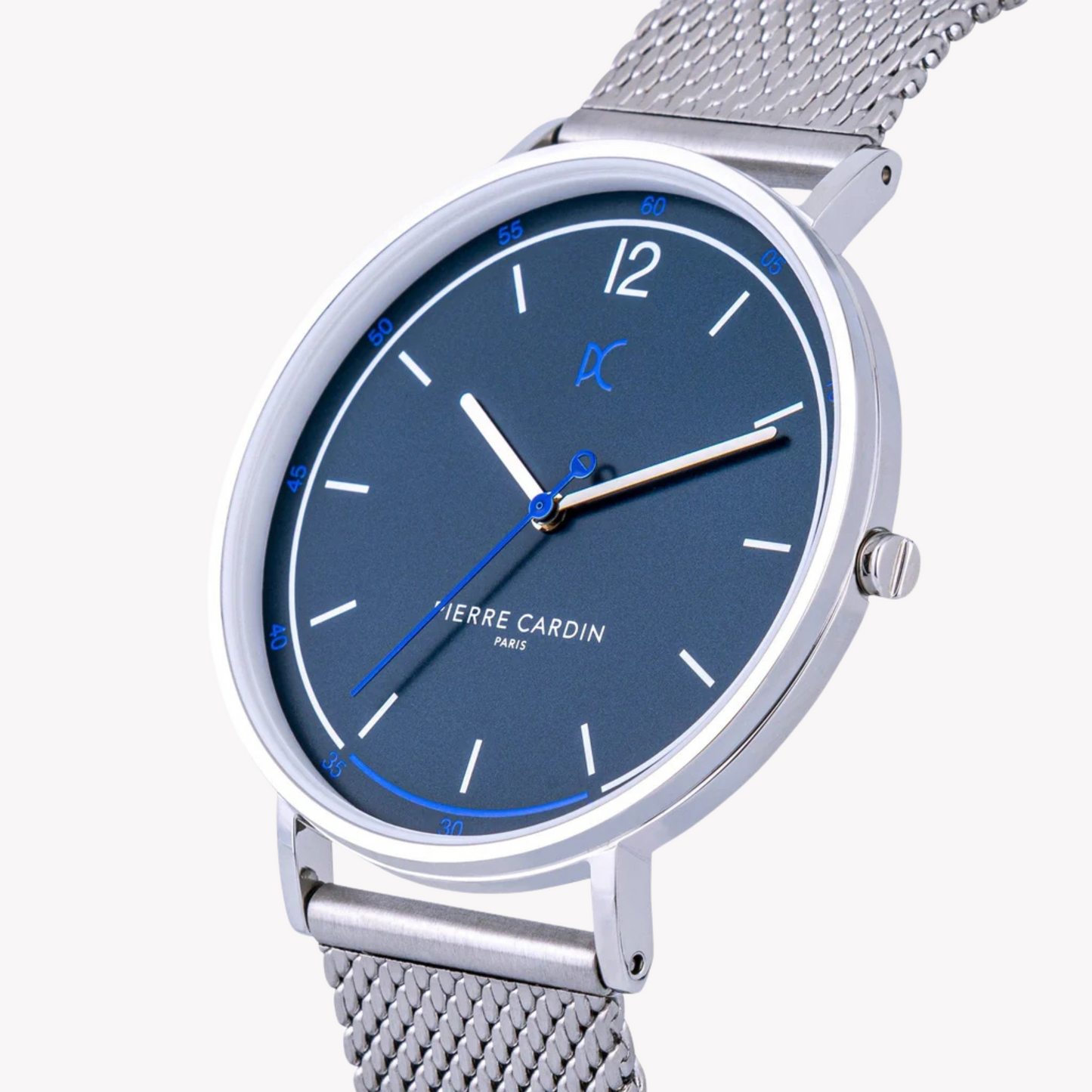 Pierre Cardin Men's Silver Stainless Steel Watch, Blue Dial | CBN.3006-1