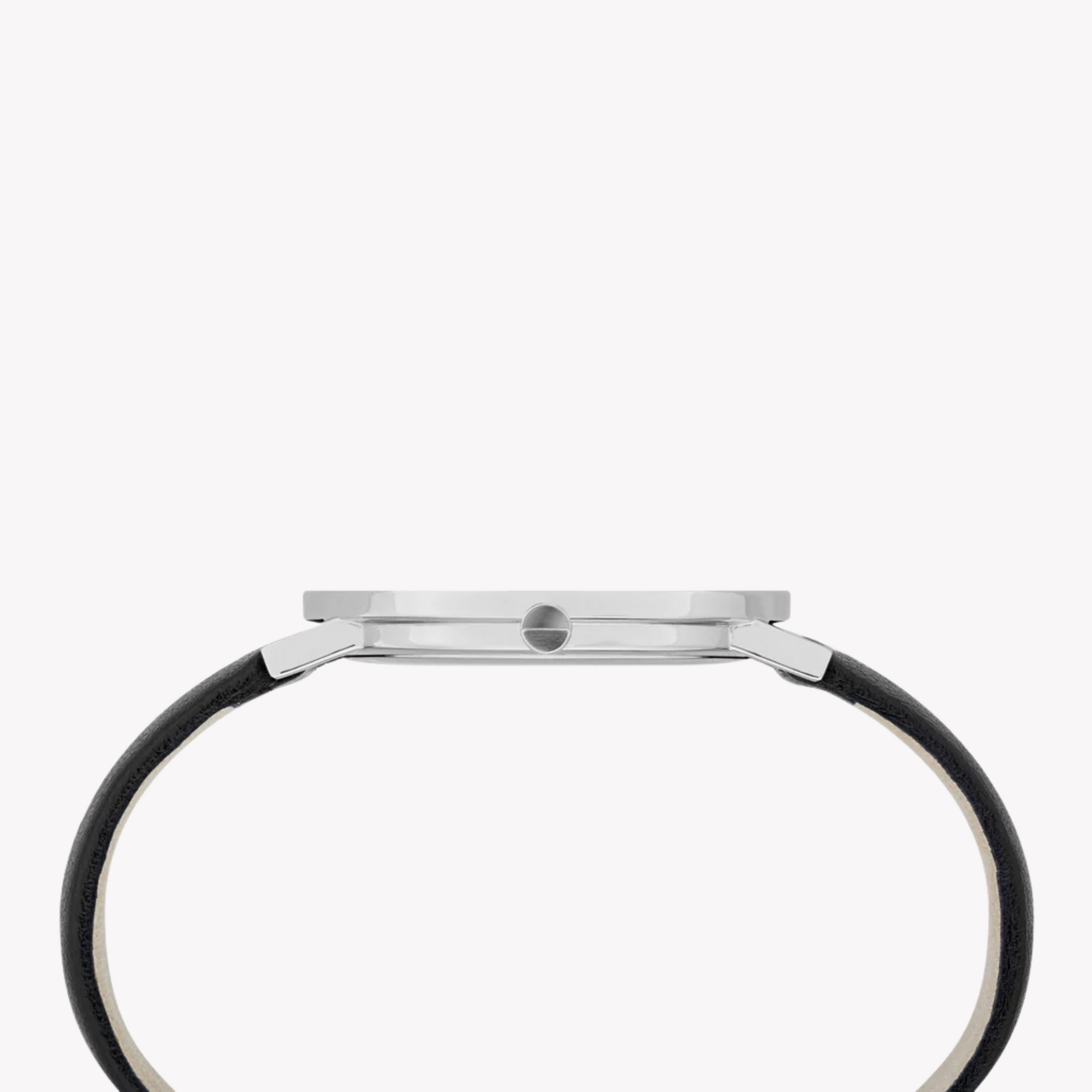 Pierre Cardin Women's Black Leather Watch, Silver Case | CBV.1002-1