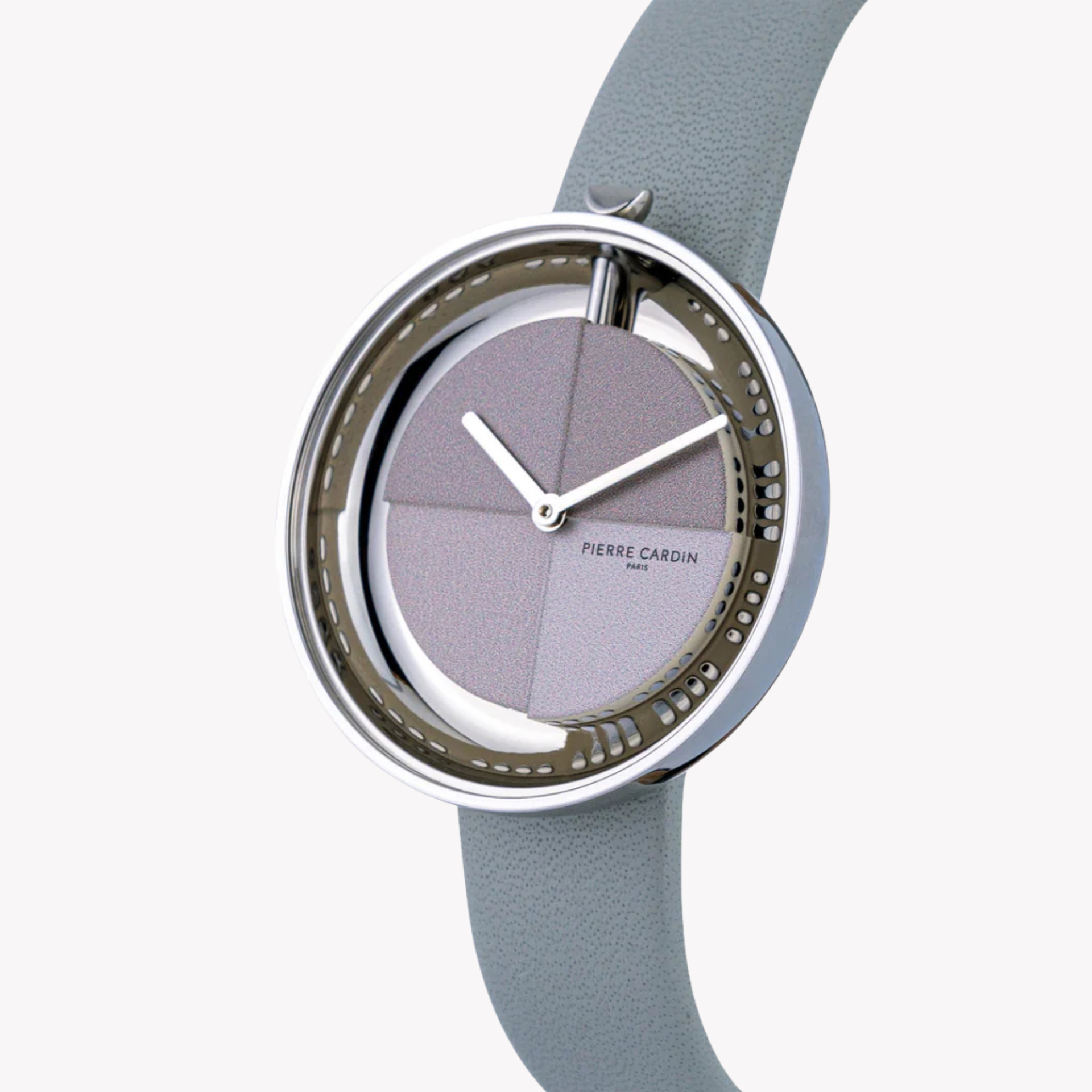 Pierre Cardin Women's Gray Leather Watch, Silver Case | CMA.0005-1