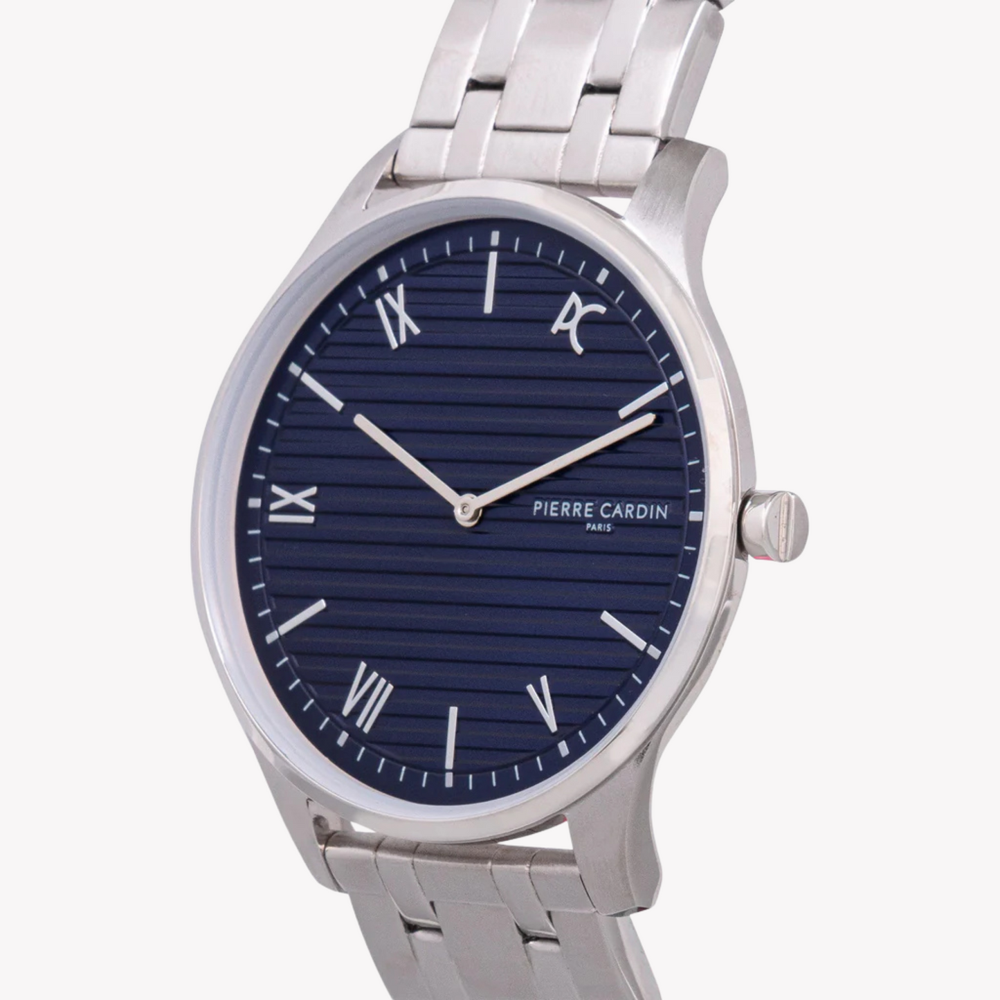 Pierre Cardin Men's Silver Watch, Blue Dial | CBA.4020-1