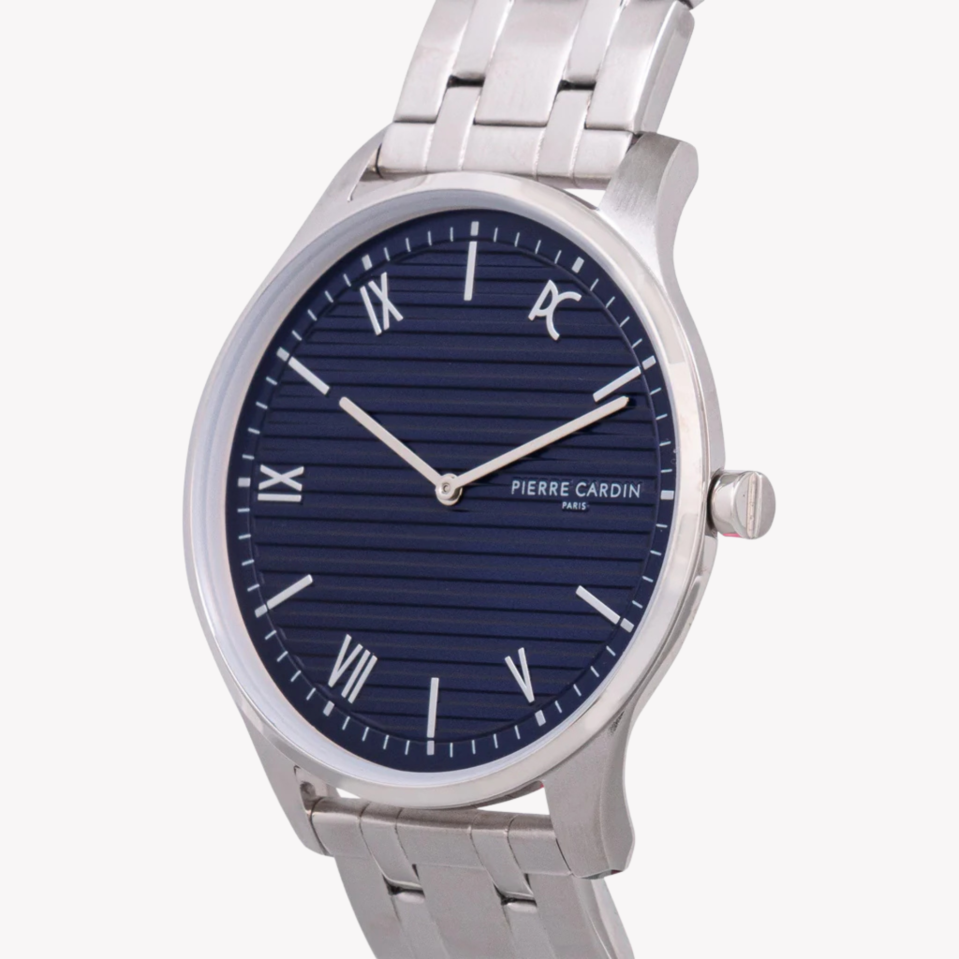 Pierre Cardin Men's Silver Watch, Blue Dial | CBA.4020-1