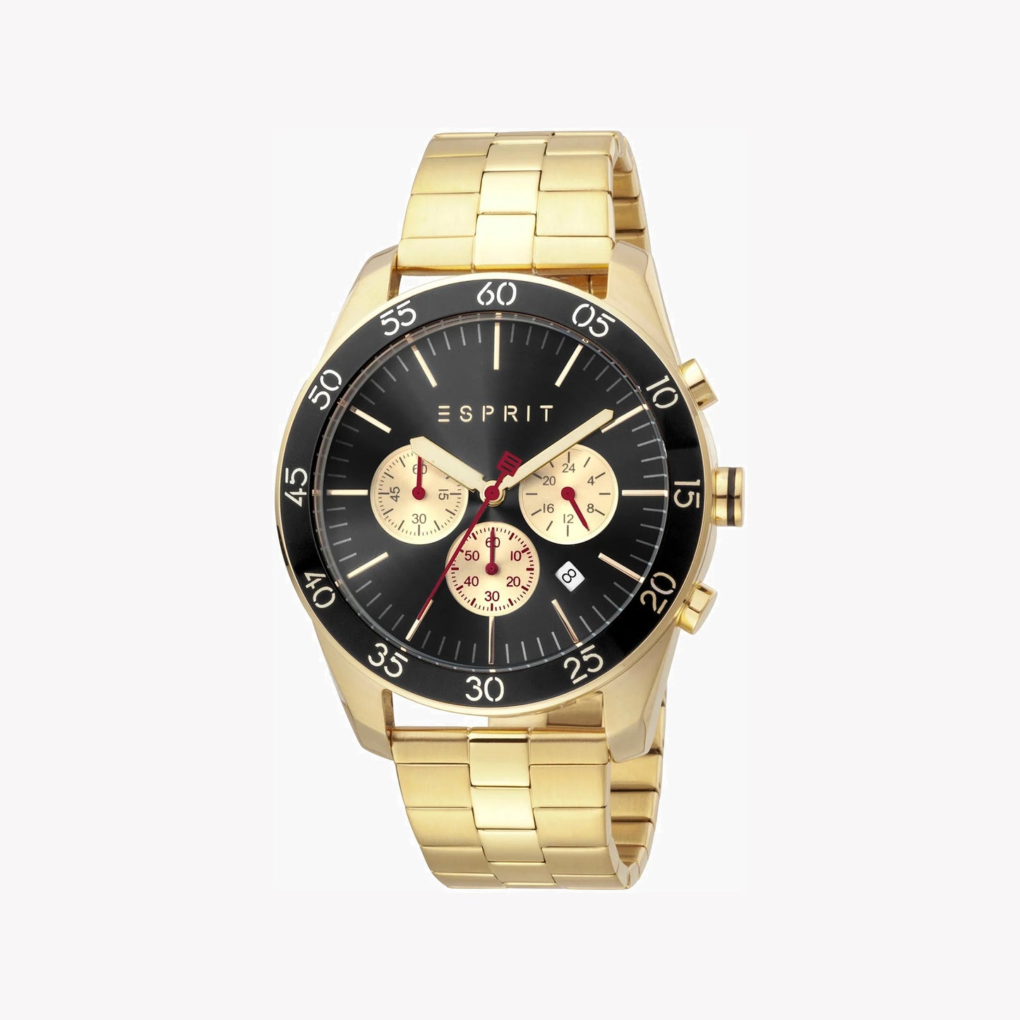 Esprit Men's Gold Stainless Steel Watch, Black Dial | ES1G113M0015-0