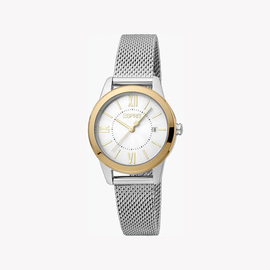 Esprit Women's Silver Stainless Steel Watch, Silver Dial | ES1L130M0035-0