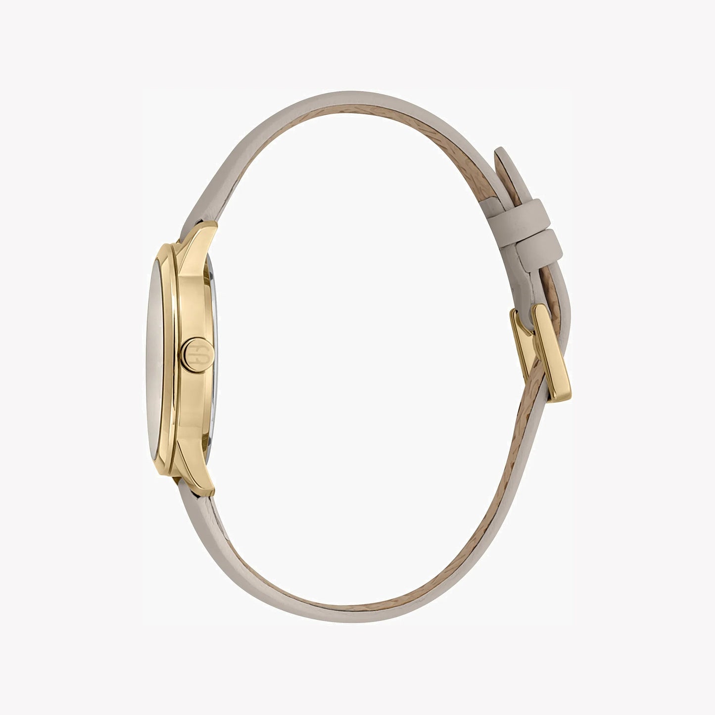 Esprit Women's Beige Leather Watch, Silver Dial | ES1L208M0035-1