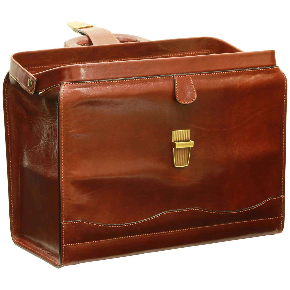 Cowhide leather Doctor's bag - Brown-1